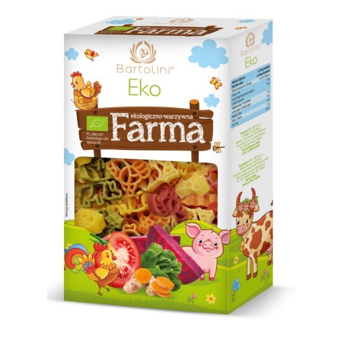 Kolorowy 5-cio smakowy makaron dla dzieci *Eco Farma* z warzywami 250g BIO - Bartolini-952