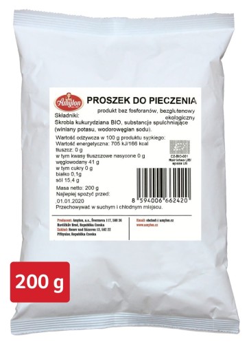 Proszek do pieczenia bezglutenowy BIO 200g – Amylon-1200