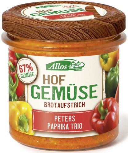 Pasta warzywna z trzema rodzajami papryki bezglutenowa BIO 135g - Allos-1382