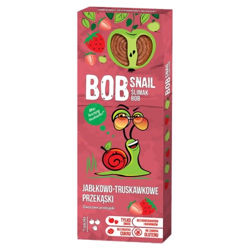 Bob Snail - Owocowa przekąska bez cukru bezglutenowa *Jabłko-Truskawka* 30g -1607