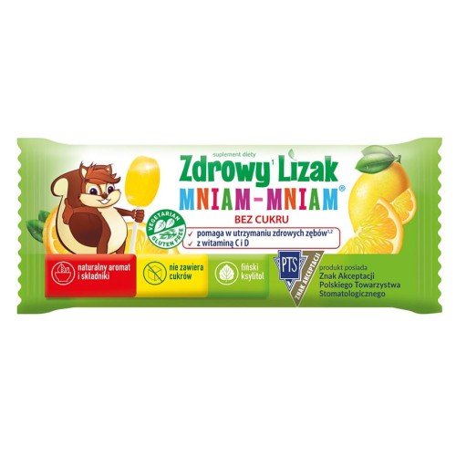 Lizak bez cukru o smaku cytrynowym Mniam - Mniam bezglutenowy 6g - STARPHARMA-1615