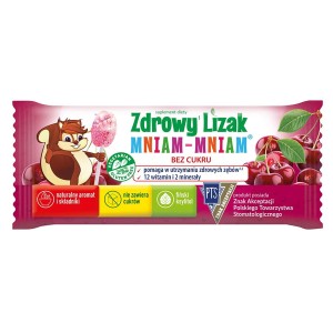 Lizak bez cukru o smaku musującej wiśni Mniam - Mniam bezglutenowy 6g - STARPHARMA