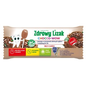 Lizak bez cukru Chocco-Wow o smaku kakao Mniam - Mniam bezglutenowy 6g - STARPHARMA
