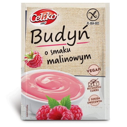 Budyń o smaku malinowym bez glutenu 40g - Celiko-1768