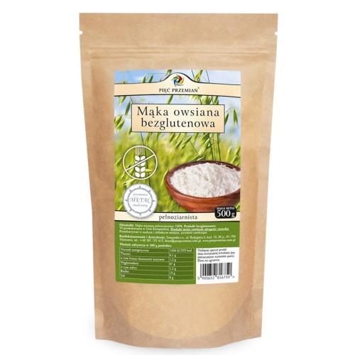 Mąka owsiana bezglutenowa 500g - Pięć Przemian-1804
