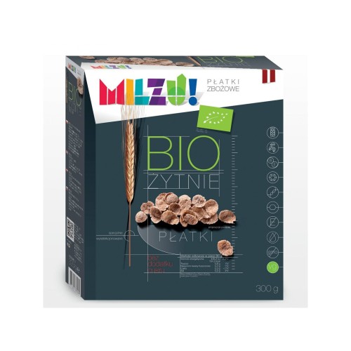 Płatki żytnio-owsiane bez cukru BIO 300g - Milzu-1857