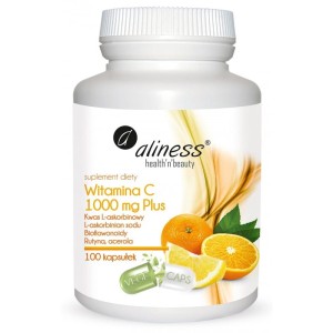 Witamina C 1000mg + rutyna  Bioflawonoidy  Acerola Kwas L askorbinowy 100 kapsułek  - Aliness