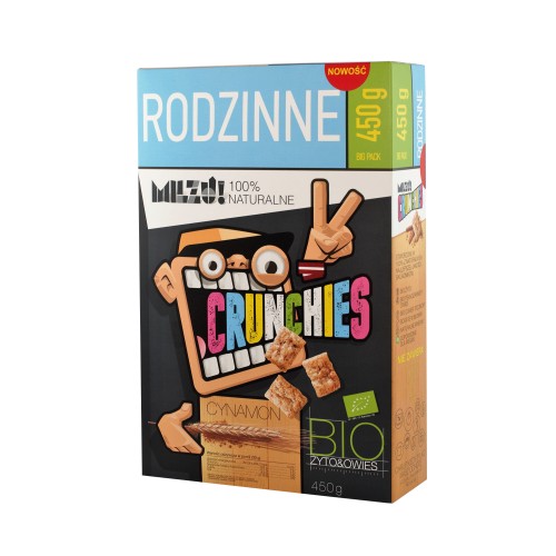 Płatki Crunchies żytnio-owsiane Cynamonowe 450g - Milzu-2078