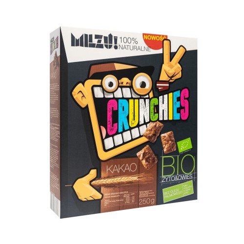 Płatki Crunchies żytnio-owsiane Kakaowe BIO 250g - Milzu-2079