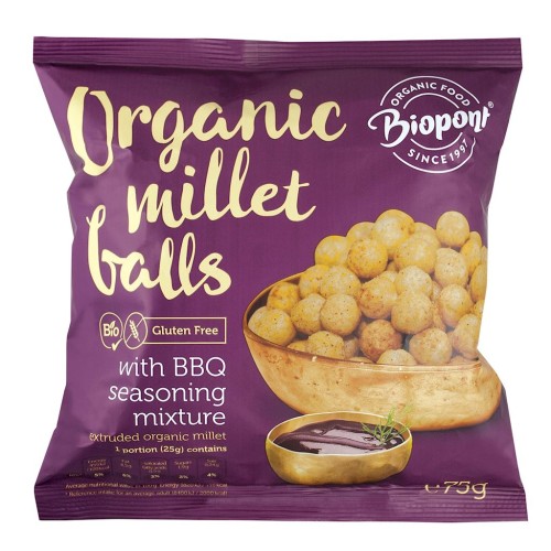 Chrupki jaglane Barbecue bezglutenowe BIO 75g - Biopont-2197