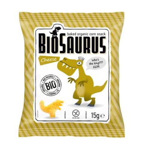 Chrupki kukurydziane Dinozaury o smaku serowym bezglutenowe BIO 15 g - Biosaurus-2233