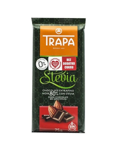 Czekolada Gorzka ze stewią 80% kakao 75g - Trapa -2236