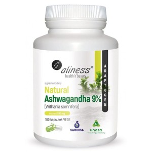 Naturalna ashwaganda Ekstrakt 9%, 100kapsułek, 590mg - Aliness