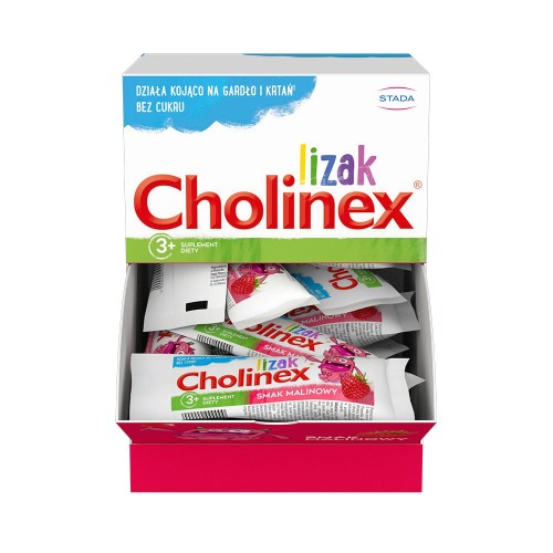 Lizak dla dzieci na gardło bez cukru 3+ suplement diety - Cholinex-2368