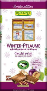 Czekolada mleczna ze śliwkami zimowa BIO 80g - Rapunzel