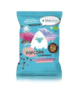 Popcorn z niebieskiej kukurydzy z olejem kokosowym i solą himalajską, bezglutenowy BIO 50g - Bluecorn