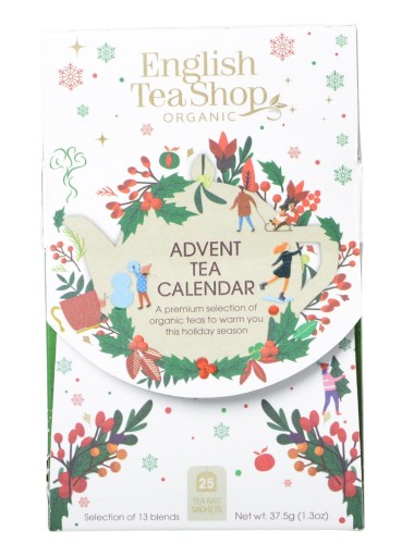 Zestaw herbat Kalendarz Adwentowy biały (25x1,5) BIO 37,5g - English Tea Shop-2409