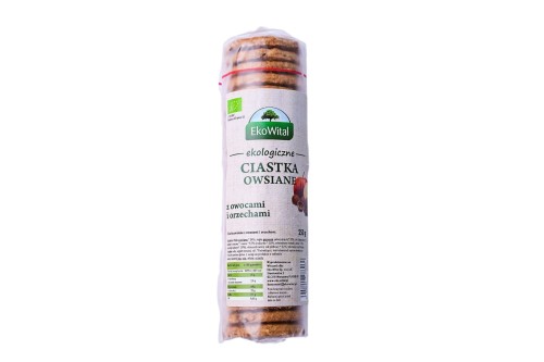 Ciastka owsiane z owocami i orzechami BIO 250g - Ekowital-2424