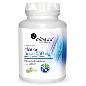 Maślan Sodu 550mg (kwas masłowy 170mg) 100 kapsułek - Aliness