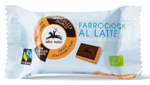 Herbatniki orkiszowe z mleczną czekoladą Fair Trade BIO 28g - Alce Nero 