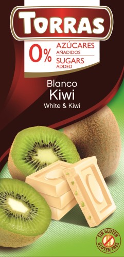 Czekolada biała z kiwi bez dodatku cukru 75g - Torras-2625