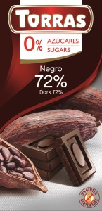 Czekolada gorzka 72% kakao bez dodatku cukru 75g - Torras