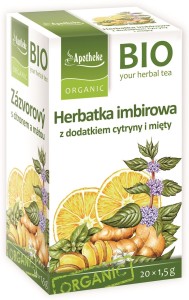 Herbatka imbirowa (cytryna i mięta) BIO (20 x 1,5 g) 30 g - Apotheke