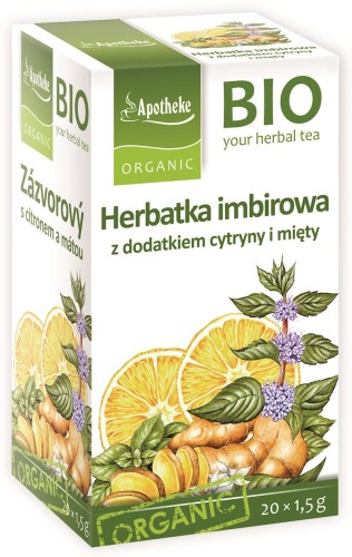 Herbatka imbirowa (cytryna i mięta) BIO (20 x 1,5 g) 30 g - Apotheke-2684