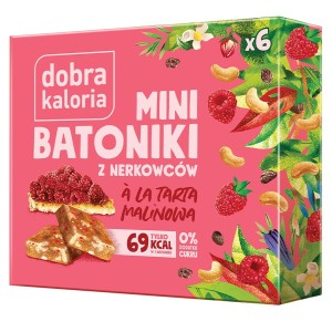 Minibatoniki z nerkowców *Tarta malinowa* 102g - Dobra Kaloria