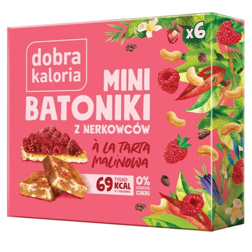 Minibatoniki z nerkowców *Tarta malinowa* 102g - Dobra Kaloria-2736