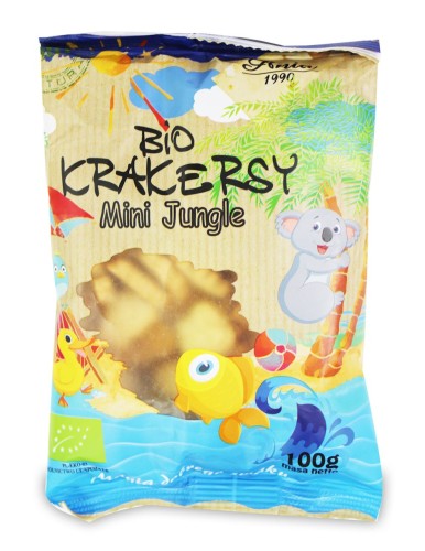 Krakersy mini Jungle pszenne BIO 100g - Ania-2801