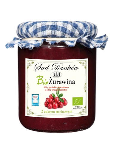 Dżem Żurawina z cukrem trzcinowym BIO 260g - Sad Danków-2885