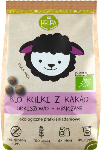 Kulki orkiszowo - gryczane z kakao BIO 160g - HELPA-2906