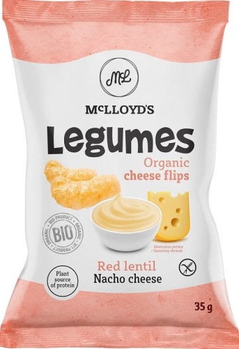 Chrupki z czerwoną soczewicą serowe bezglutenowe BIO 35g - McLLOYDS-2986