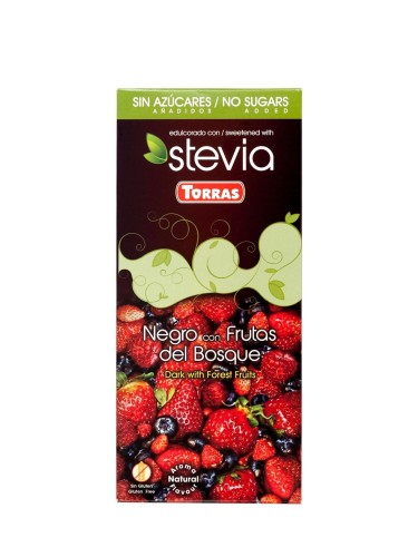 Czekolada gorzka z owocami leśnymi ze stewią 125g - Torras -2988