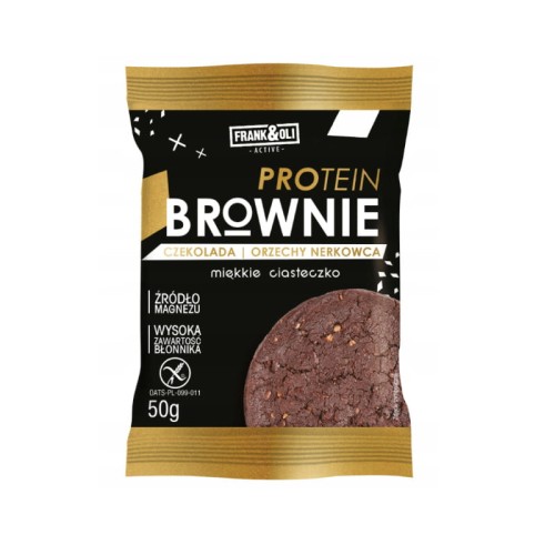 Ciastko miękkie bezglutenowe Brownie z orzechami nerkowca 50g - Frank&amp;Oil-3014