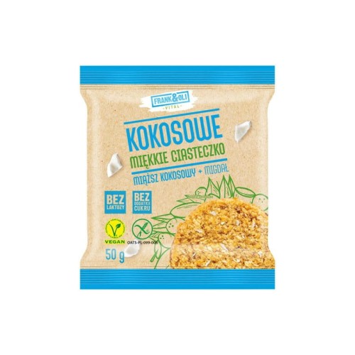 Ciastko miękkie bezglutenowe Kokosowe z migdałami, bez cukru 50g – Frank&amp;Oil-3016