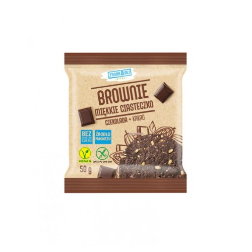Ciastko miękkie bezglutenowe Brownie Czekolada - Kakao bez cukru 50g - Frank&amp;Oil-3013