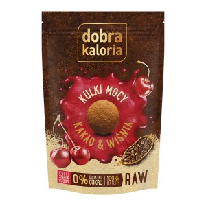 Kulki mocy Kakao - Wiśnia, bez cukru 58g - Dobra Kaloria