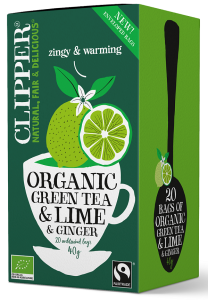 Herbata zielona z limonką i imbirem BIO (20 x 2 g) 40g - Clipper 