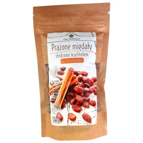 Prażone migdały z ksylitolem i cynamonem 100g - Pięć Przemian-3095