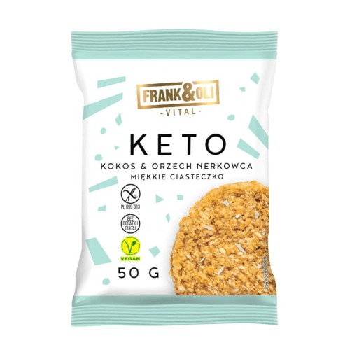 Ciastko miękkie bezglutenowe Keto Kokosowe bez cukru 50g - Frank&amp;Oli-3111