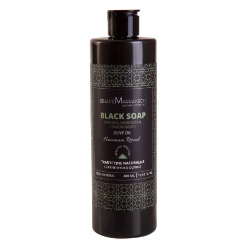 Naturalne czarne mydło oliwne pod prysznic, nawilżające i odżywiające 400ml - Beaute Marrakech-3221
