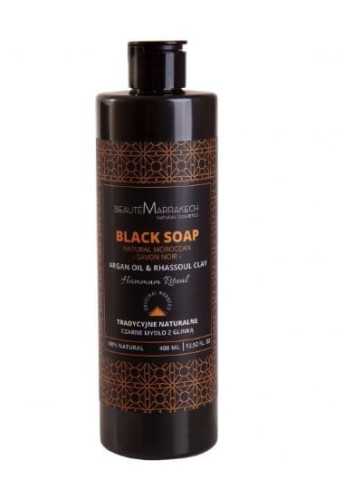 Naturalne czarne mydło pod prysznic z olejem arganowym i glinką Rhassoul 400ml - Beaute Marrakech-3222