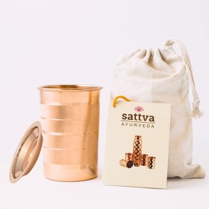 Szklanka miedziana w pasy 350ml - Sattva 