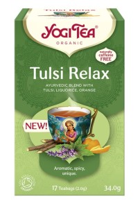Herbatka Tulsi Relax z tulsi, lukrecją, pomarańczą BIO (17x1,9g) 32,3G - Yogi Tea