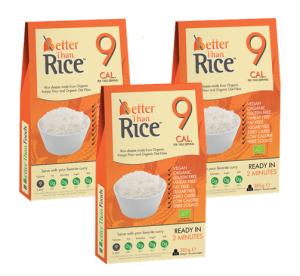 Makaron konjac w kształcie ryżu bezglutenowy BIO 3 x 385g – Better Than Foods