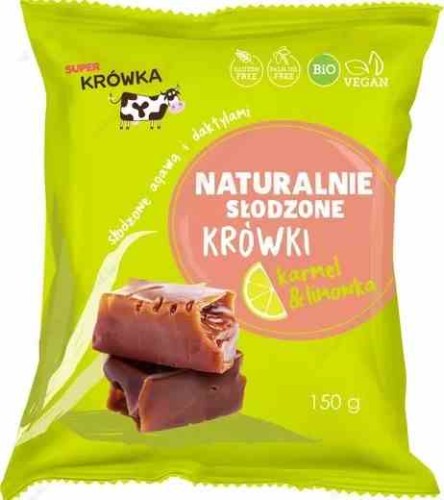 Krówki słodzone Agawą &amp; Daktylem + Limonka B/C BIO 150g - Super Krówka-3368