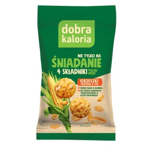 Kulki kukurydziane śniadaniowe *Orzeszki prażone z miodem i solą* 32g - Dobra Kaloria