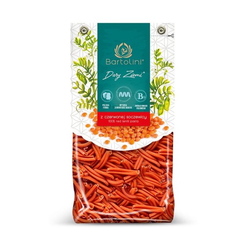 Makaron z czerwonej soczewicy Warkocz 250g - Bartolini-3576
